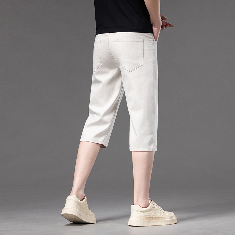 Fengshe Men's Wear/2025 Summer Thin Tencel Casual Pants Capri Pants Small Straight 7-point Pants Breathable