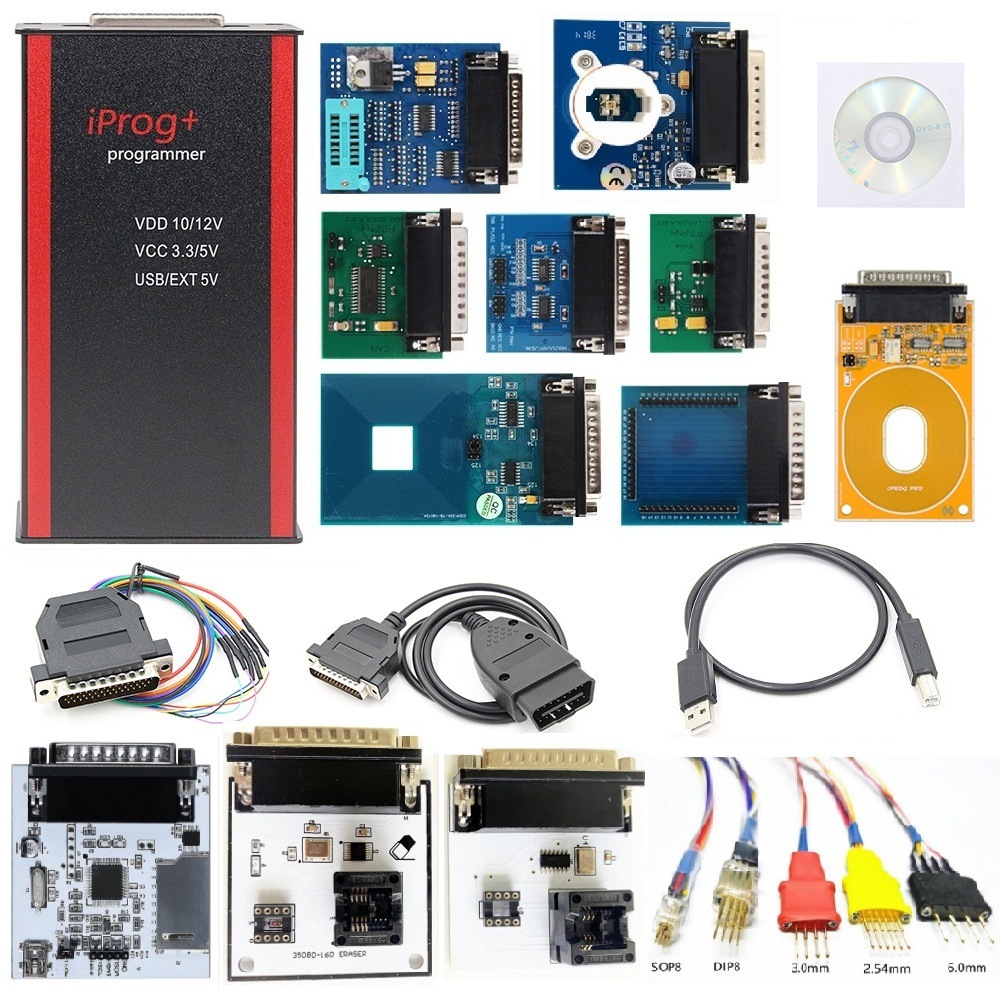 V89 Iprog全12个适配器Key Programmer IMMO/Radio/Reset ECU编程