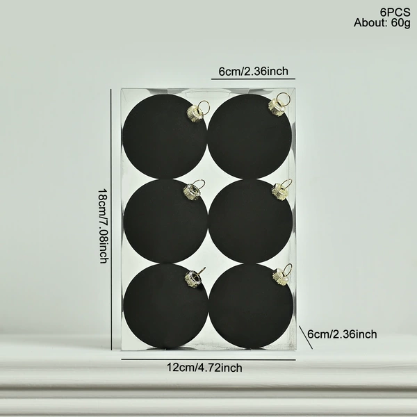 6-6PCS flocking balls-obsidian black