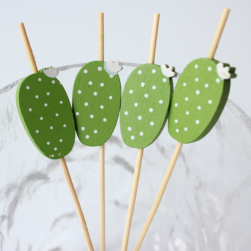 Palo de fruta de cactus mezclado 100 unids/pack especial pastelería palo postre tenedor ins fruta palo de bambú Amazon