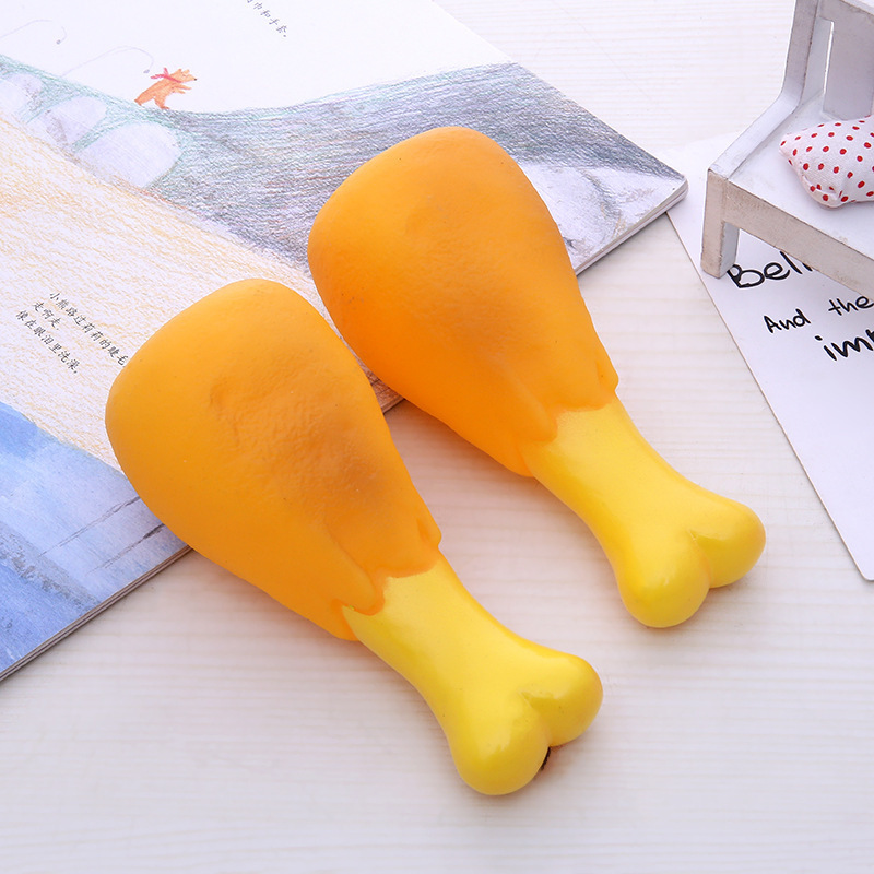 Simulación de mascotas juguete de pierna de pollo juguete de creación de sonido pollo asado gato y perro sonido vinilo juguete para mascotas