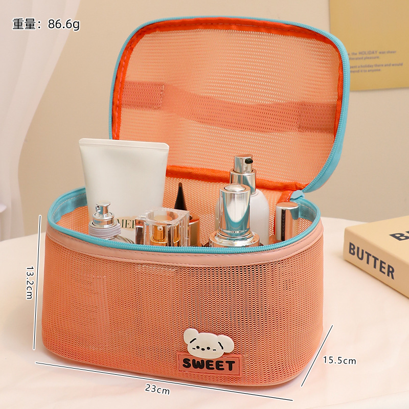 Bolsa cosmética con tapa abierta naranja