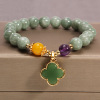 Small design fresh one bead bracelet jade, jewelry, simple and elegant design, four-leaf clover