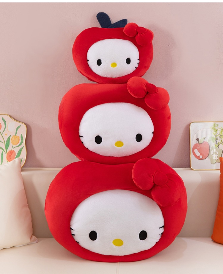 Tiktok-Style Kt Cat Pillow Cartoon Cute Classic Hello Kitty Plush Toy Apple Pillow Doll Gift