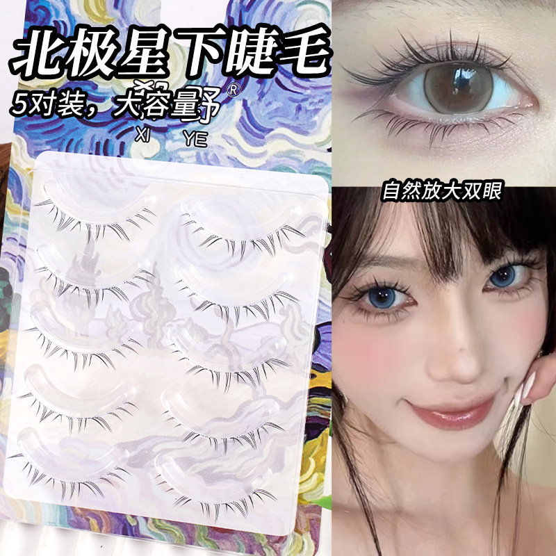 一枚式の透明な茎の偽のまつげの5対の装の小さい悪魔の魚の尾の狐は斜めに飛んで怠け者の女性団の偽のまつげの自然なことを飛びます。|undefined