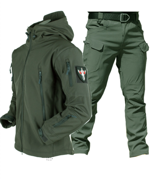 IX7 táctica primavera y otoño delgada suave piel de pescado 3 - en - 1 al aire libre suelta conjunto de ropa de entrenamiento