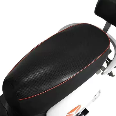 Electric car cushion, Vehicle Seat Cover, Waterproof - black-square-diamond-red-edge-teeth-large