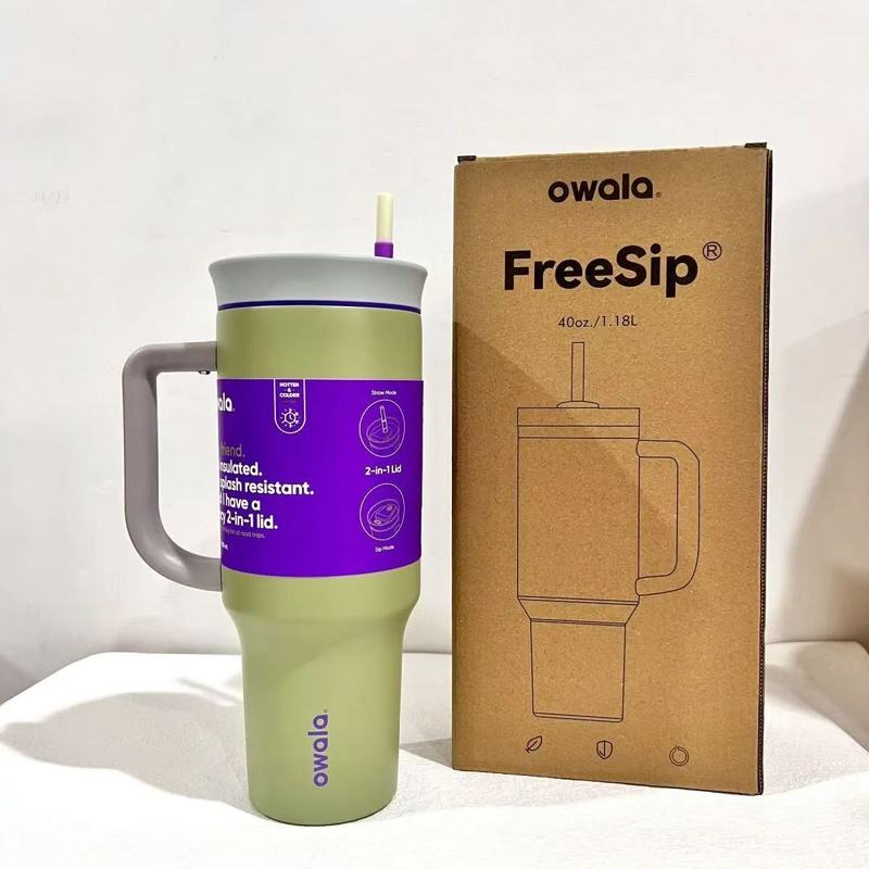 新しい owala40oz 二層ステンレス鋼カーカップ大容量屋外真空断熱アイスカップ|undefined