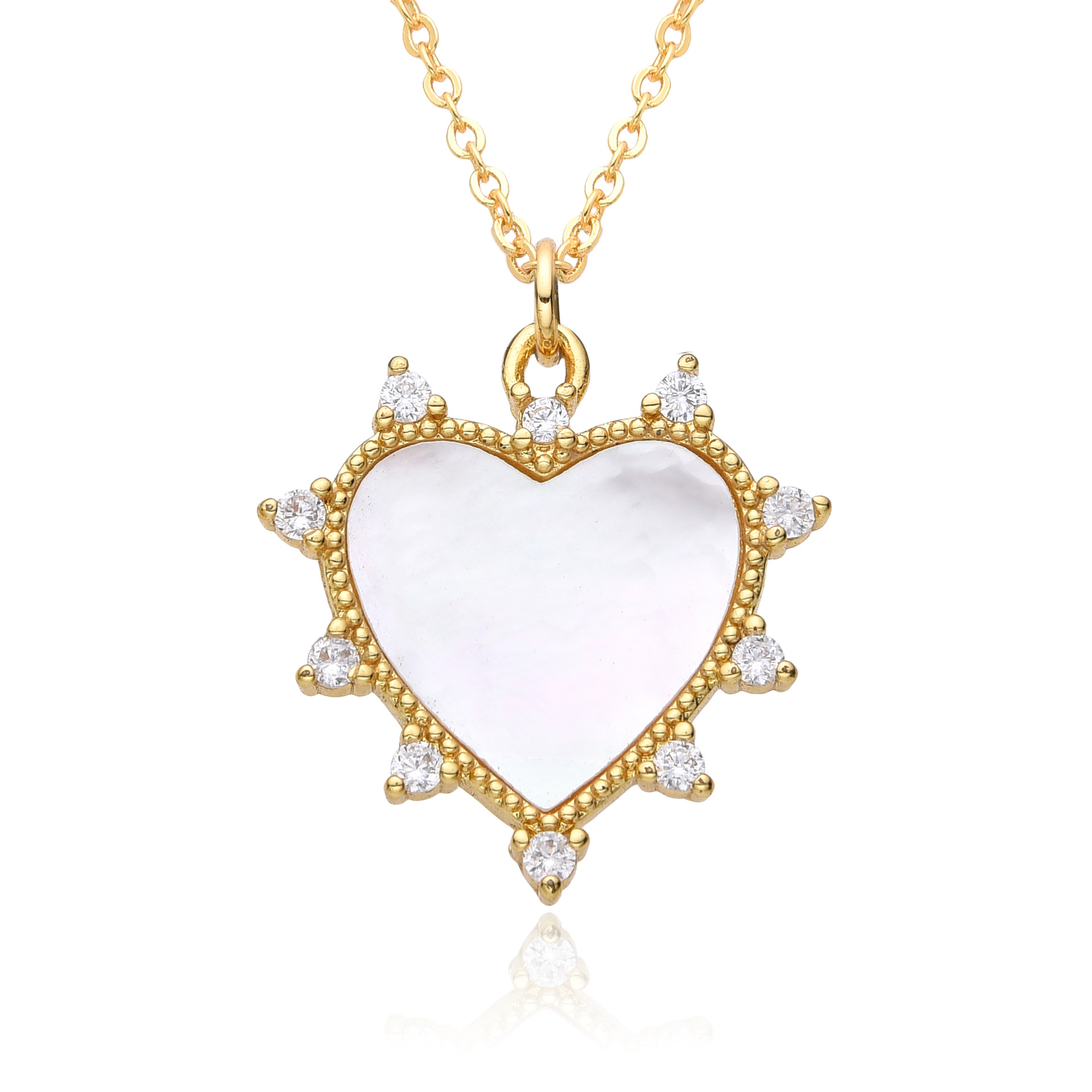 Weekend, Date Occasion Copper Material Copper Inlay Heart Shape Zircon Pendant Necklace