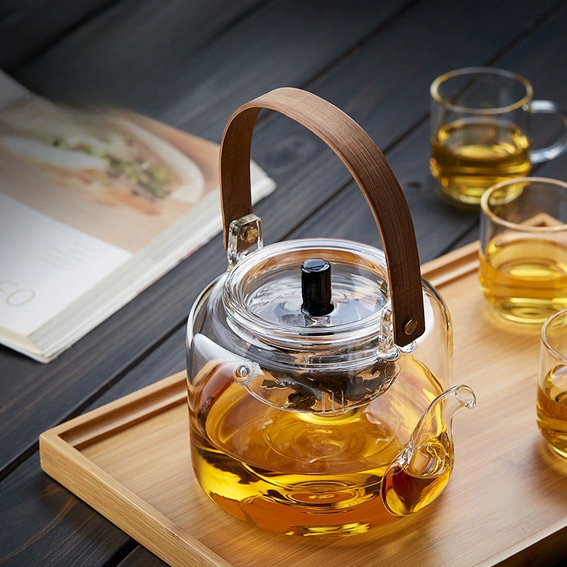 Transparent teapot for home use, increased thickness, simple and elegant design