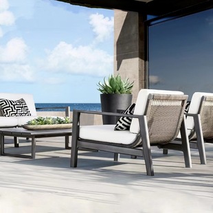 Outdoor Aluminum Alloy Sofa Outdoor Open-Air Garden Courtyard House Hotel Waterproof Sunscreen Tourist Center Lounge