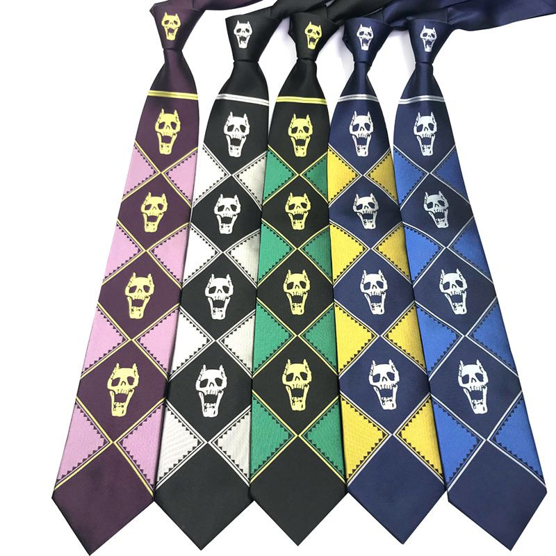 Japanese Jojo Kira Yoshikage Tie Jk Skull Head Unisex Anime Cosplay Two-Dimensional Cross-Border Wholesale Japanese Jojo Kira Yoshikage Tie Jk Skull Head Unisex Anime Cosplay Two-Dimensional Cross-Border Wholesale