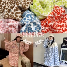 羊羔毛精品小粒印花豹纹花型外套卫衣家居服女装童装毛绒玩具面料