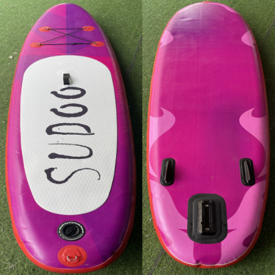 Tabla de esquí acuático infláble rosa púrpura SUP tabla de surf marina de pie profesional tabla de remo conveniente plegable