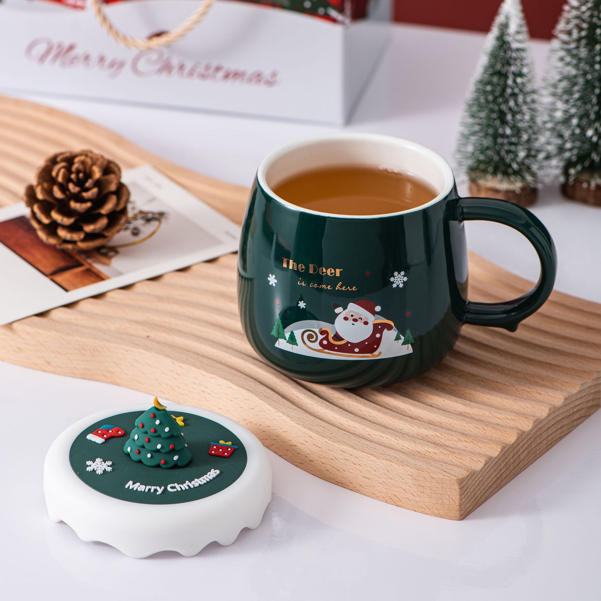 Christmas Cute Christmas Tree Letter Star Ceramics Daily Cup 1 Piece display picture 3
