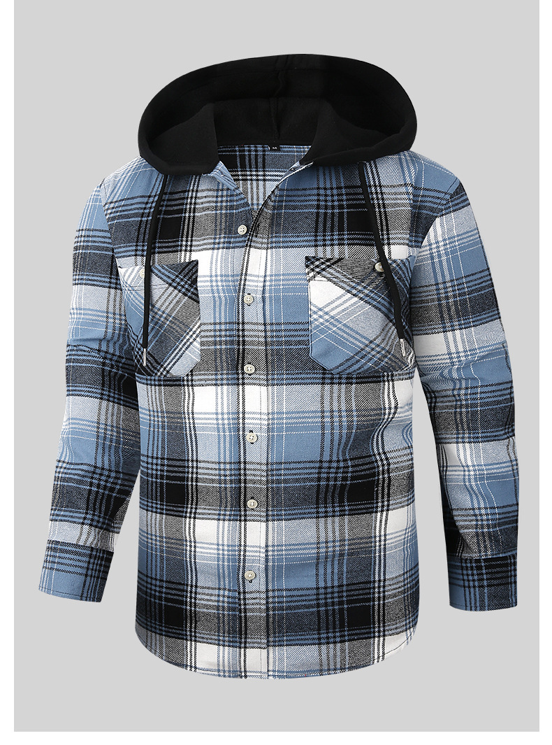 Men's Plaid Blouse Men's Clothing display picture 15