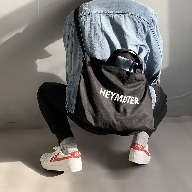 Bolsa de hombro crossbody bolsa de lona neutral calle bolsa de estudiante de gran capacidad casual bolsa de lona de la marca de moda artística ins