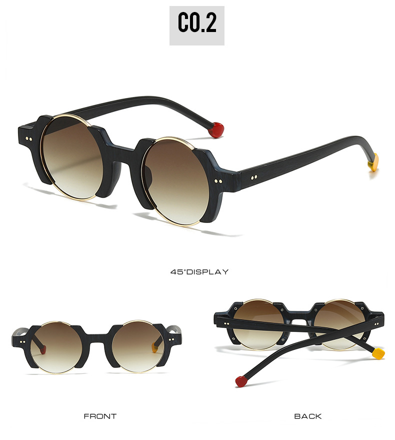 65g Weight Full Frame Glasses Structure Sunglasses Classification PC, UV400 Protection Lens Material Round Frame Glasses Style Outdoor, Travel Occasion Solid Color Pattern All Seasons Season Unisex Gender Hip-Hop, Streetwear Style Grey, Black Color Hip-Hop Streetwear Solid Color PC UV400 Protection Round Frame Full Frame Women's Sunglasses 7