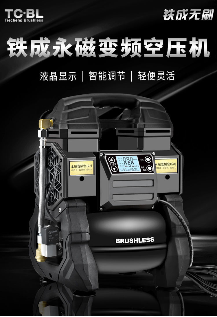 Portable Small Oil-Free Silent Air Compressor for Woodworking and Painting, High-Pressure 220V Air Compressor