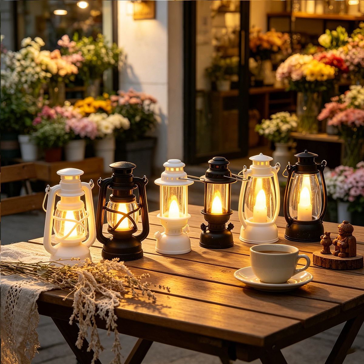 Vintage lámpara de queroseno vela electrónica luz de noche ambiente navideño vela led decoración decoración de mesa