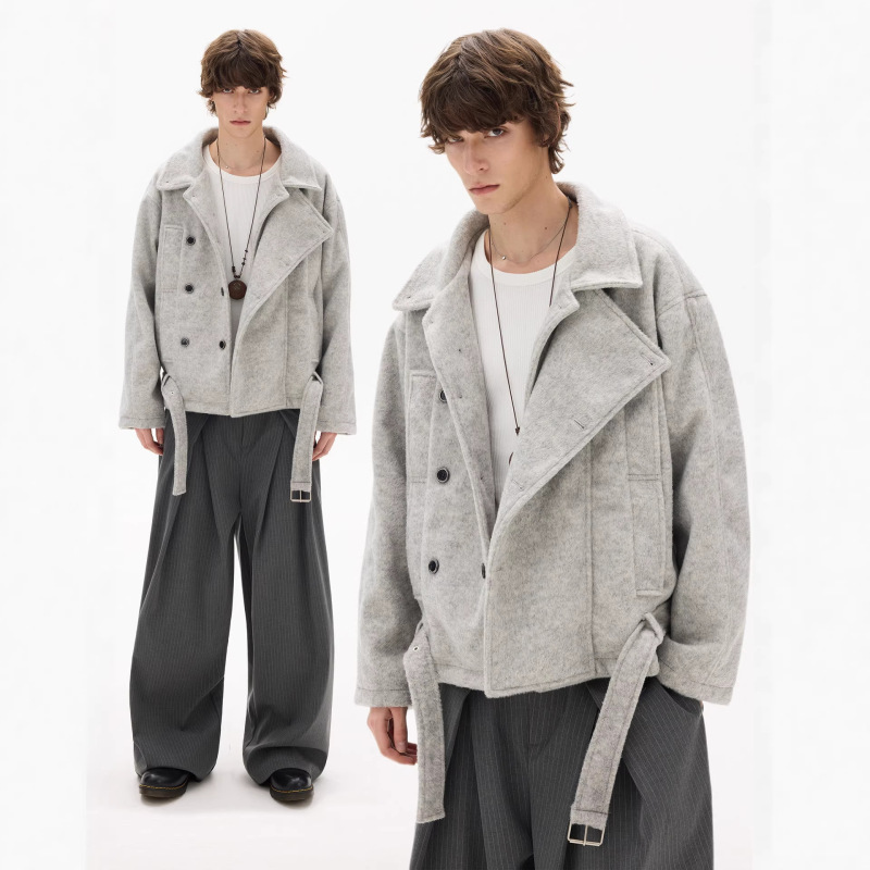 Retro Old Money Style High-End Faux Wool Blend Jacket, Casual Loose Fit, Versatile Button-Up Unisex Coat