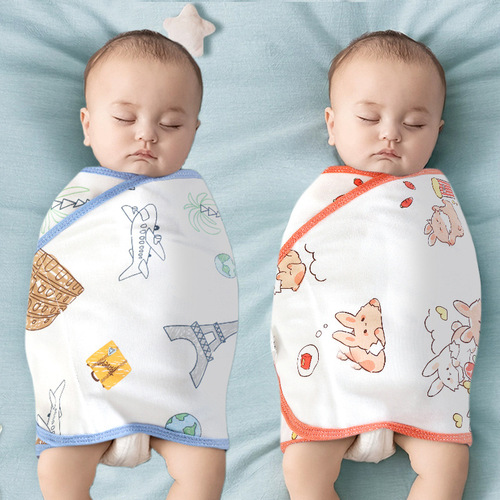 Baby anti-jump sleeping bag, spring, autumn and summer pure cotton newborn swaddling towel, quilt, baby sleeping tool