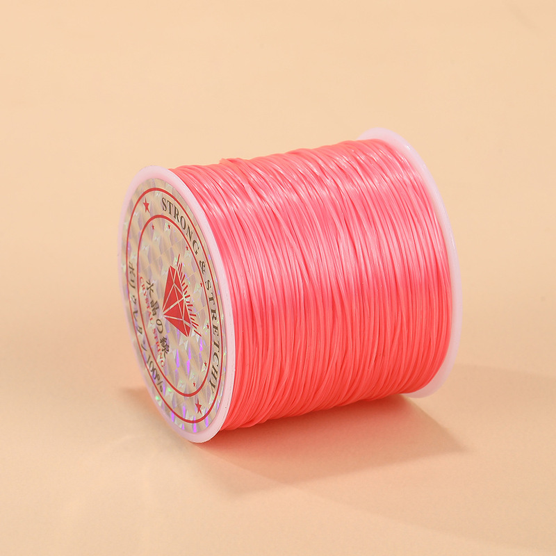 DIY 手織りビーズ糸材料 0.8 ミリメートルフラットストランド弾性糸 50 メートルスパンデックス糸ブレスレット弾性弾性糸|undefined