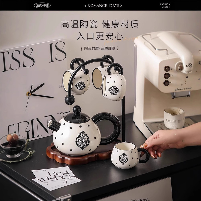 フランス式陶磁器の水道具セット家庭用の新しい家のコップセットの高級感があります。|undefined