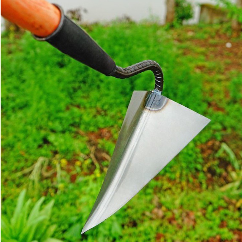 加厚锰钢三角锄农具工具家用种菜三角开沟锄头小尖锄农用翻地松土