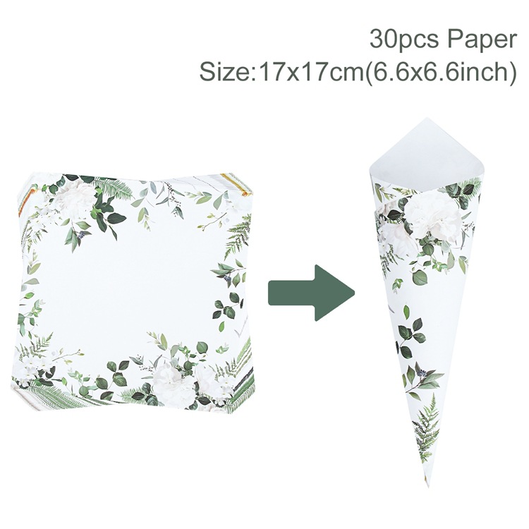 30 piezas de tubo de papel de hoja verde