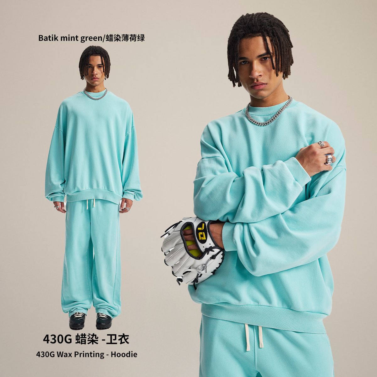Chain tide hombre| Fuente de venta directa para hacer viejas camisetas parejas set de algodón batim lavado camisetas de cuello redondo pantalones para hombres
