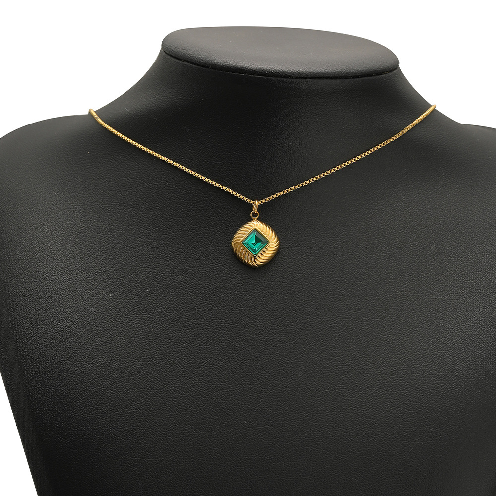 Pendant Jewelry Making Type 5 PCS/Package 13 * 15mm 304 Stainless Steel Zircon Geometric Pendant