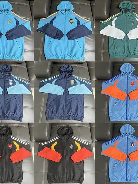 2627 New Football Jersey Windproof and Sunproof Hoodless Windbreaker Pre-Match Sports Jacket Top Group Purchase More Favorable