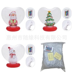 跨境工厂现货PVC充气圣诞球LED圣诞球圣诞老人装饰品庭院场景摆件