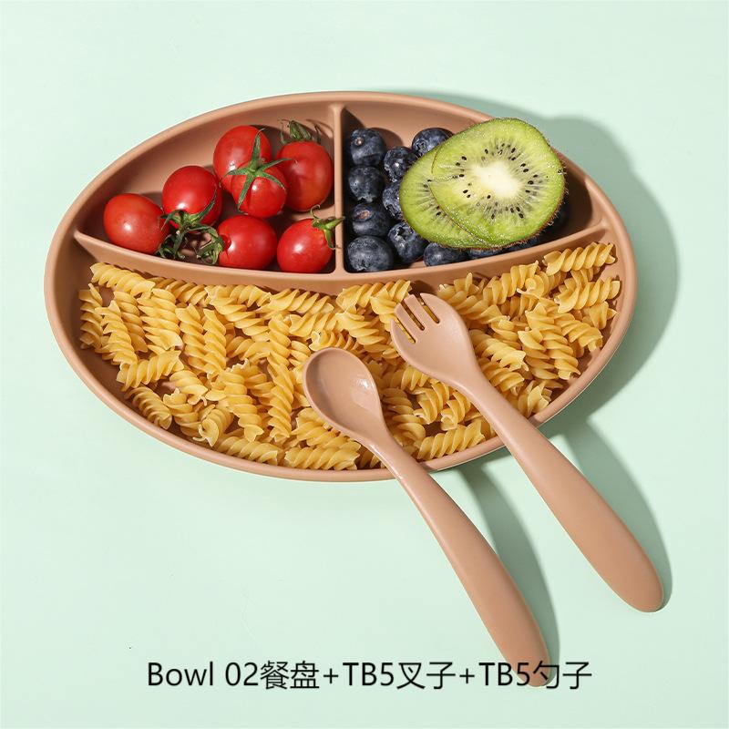 분리 접시 + 포크 스푼 다크 브라운