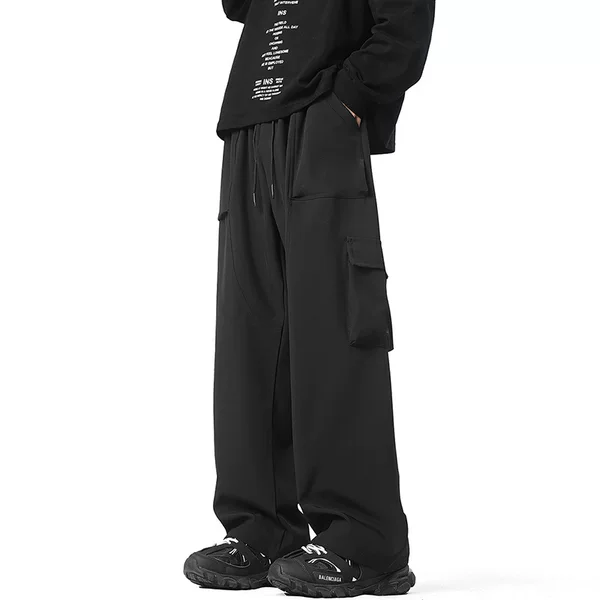 New American Style Coil Pants Men's Spring and Autumn Style Duffian Handsome Straight Casual Pants Multi-Pocket High Waist Slimming Functional Charge Pants