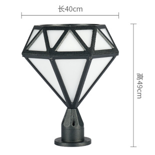 Diamond pillar lamp new super bright LED outdoor waterproof wall garden lamp gate landscape pillar garden villa