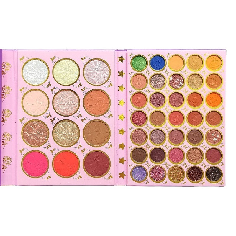 Juego de sombras de ojos europeas y americanas de 117 colores, paleta de maquillaje transfronteriza, mate de alto brillo, multicolor, plegable, artista de maquillaje, sombra de ojos multifuncional