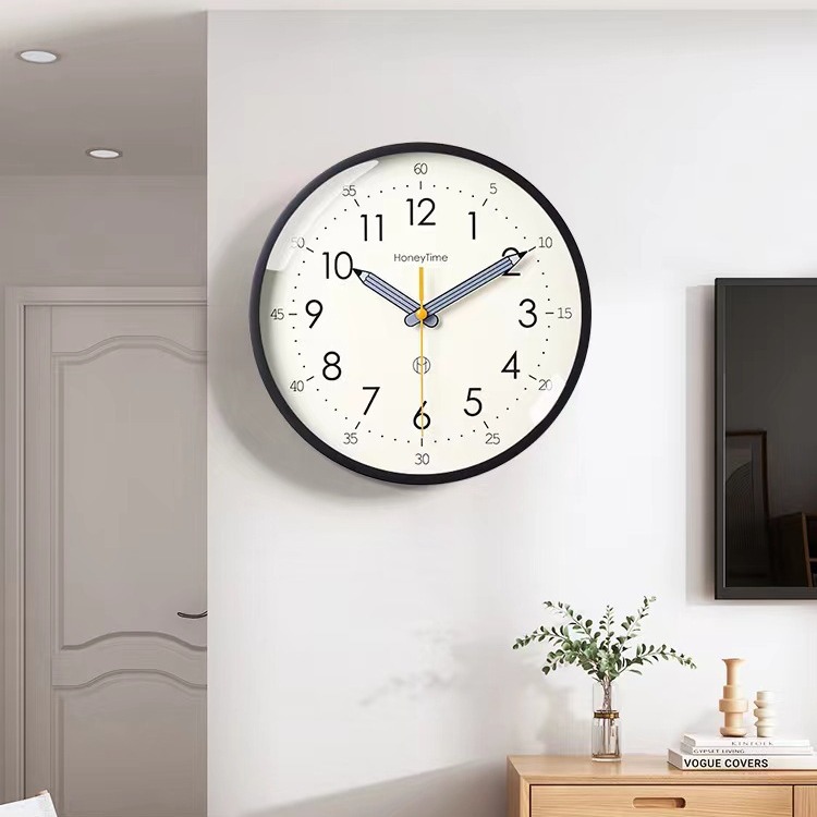 Reloj de pared simple moderno sin perforación sala de estar reloj doméstico de cuarzo dormitorio red reloj de pared nuevo reloj grande 2024