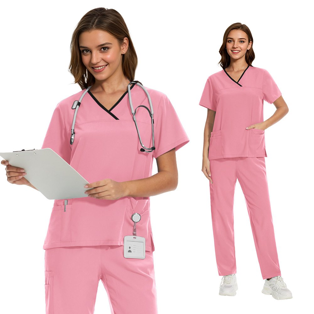 Foreign trade doctor's hand-washing clothes medical work clothes summer hand-washing clothes thin short-sleeved operating room surgical clothes women Amazon
