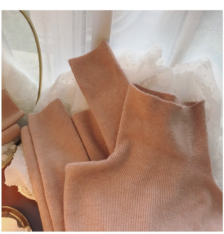 ChicShe ChicShe KANING Unifarbener, hochgeschlossener Strickpullover für Damen – Herbst/Winter 2025 – Neu, vielseitig, weich und warm_voghion.com