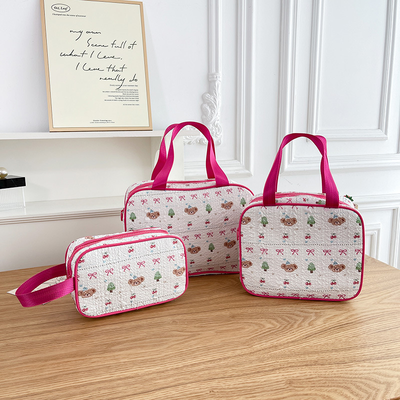 Handheld cartoon cute capacious universal cosmetic bag