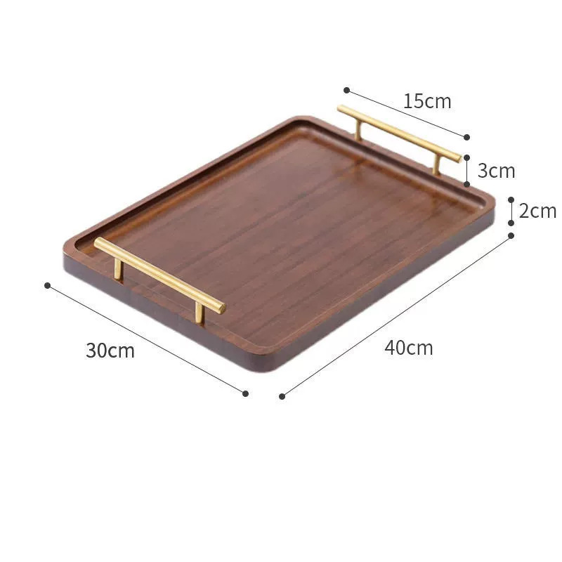 北欧風の美しい木製トレイ、取っ手付き、家庭用、レストラン、ホテル、カフェ、シンプルなお菓子トレイ|undefined