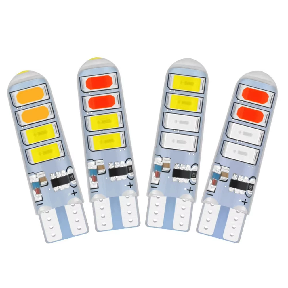 Мотоцикл светодиодный фонарь двухцветный вспышка силиконовый T10 5730 8SMD автомобильный светодиодный световой прожектор