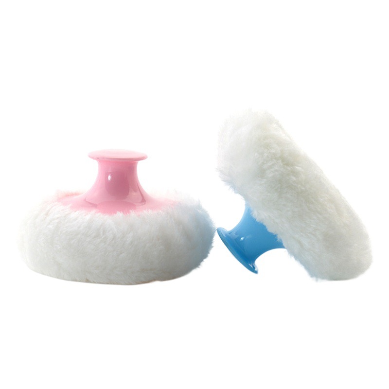Directo de fábrica del bebé talco en polvo soplo suministros para niños super suave felpa puff con mango en stock al por mayor