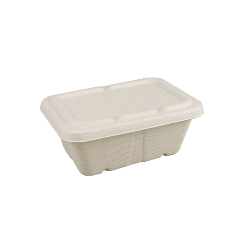 Caja de comidas desechable cuadrada de 950ml, caja de ensalada de comida ligera para llevar, caja de comidas rectangular degradable