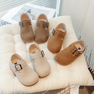 Girl's Leather Shoes 2025 Spring New Children's Birkenth Shoes Children's Fashion Soft Bottom Girl's Bean Shoes Baby Shoes