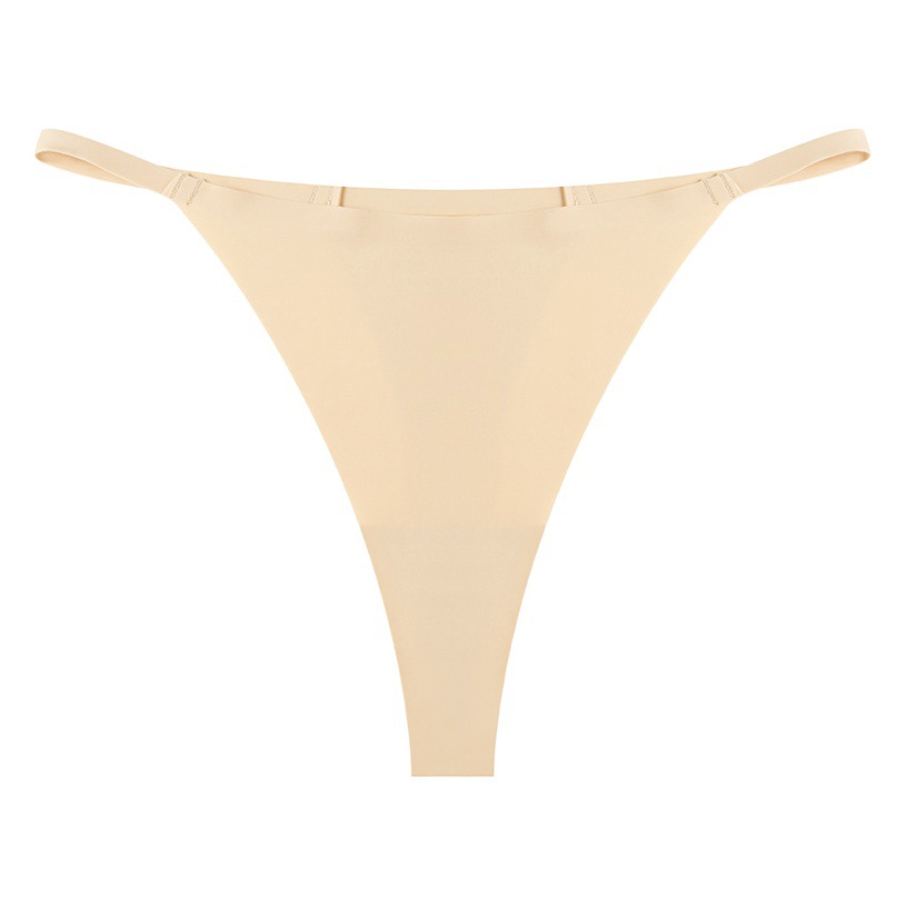 Ropa interior deportiva de suministro transfronterizo de una pieza T pantalones de seda de hielo transpirable de secado rápido de cintura baja sin costuras sexy Correa delgada Tanga