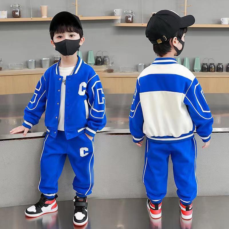 2023 New Sports Baseball Two Piece Set Foreign Style Boys' Spring and Autumn Suit Handsome Children's_voghion.com