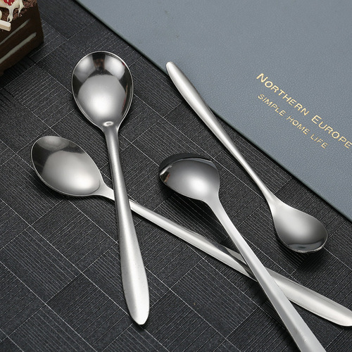 Stainless steel long-handled spoon household spoon adult children mixing spoon office coffee spoon dessert spoon